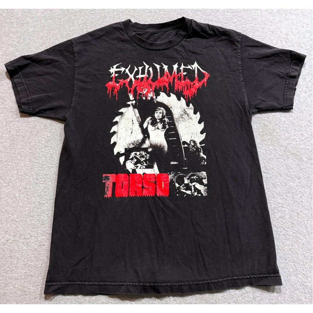 Exhumed Torso Band T-Shirt Mens Black Gore Death Metal Horror Graphic Tee Large